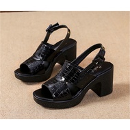 SUPER BEAUTIFUL 7P CROCODILE PATTERN HIGH HEEL SANDAL