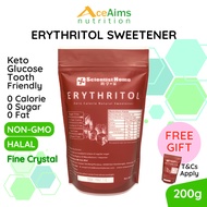 SCIENTIST HOME Erythritol Sweetener (Fine) 200g | Natural Sugar Substitute 0 Calorie 0 Sugar 0 Fat