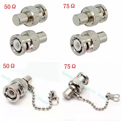 1Pcs Q9 BNC Loads Male Plug Coaxial Brass Resistor Terminator Dummy BNC Load Impedance 50 Ohm&75 Ohm