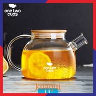 One Two Cups Glass Teapot Heat Resistant Fire Strainer Teapot 1L - BR-384