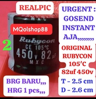 82uf450v 82uf 450v 82mk450v 82mk RUBYCON ORIGINAL ELCO ELKO ECO ELCO CAPASITOR KAPASITOR PSU MESIN L