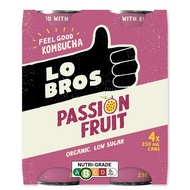 Lo Bros Organic Kombucha - Passionfruit 4 x 250ml
