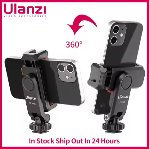 Ulanzi ST-06S Phone Holder Vertical Shoot PhoneMount Tripod Mount With Cold Shoe phone Clip Clamp Vl