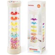 Rain Stick, Montessori Baby Toys for 6-12 Months 1 Year Old, Wooden Rainmaker Baby Rattle Sensory To