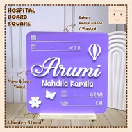 64. SQUARE BABY BOARD / QUARTER HOSPITAL BOARD / ACRYLIC BABY BIRTH SQUARE SQUARE BOX SHAPE