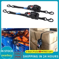 nearbuy Fabater Retractable Ratchet Straps  (2-Pack) 1.5in x 8.2ft Self Tie Down 1760lb Break Streng