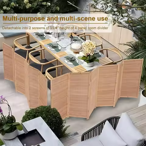 New 6 Panel Room Divider 6 Ft Tall Folding Privacy Screen Partition Divider For Room Separation Brow