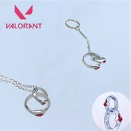 Anime Game Valorant Cosplay Hanging Ornament Alloy Twin Rings Necklace Decoration Pendant Keychain U