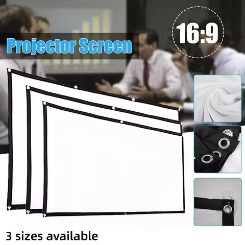 16:9 Projection Folding Screen Portable HD Mini Projector Movie Cloth Home Office Outdoor Projection