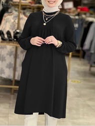 TUNIK ATASAN BLUS WANITA POLOS VARIASI DEPAN JAHIT LIPAT ATASAN LENGAN PANJANG TUNIK MUSLIMAH BLUS