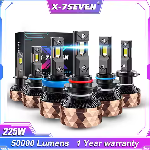 X-7SEVEN X-Rose 225W 50000LM 6500K LED Headlight Bulb For Car 9004 9005 9006 9007 9012 H1 H4 H7 H11 