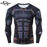 New Anime Batman Men T Shirt Compression Long Sleeve Training Gym Tshirt Fashion Bodybuilding Fitness Clothing