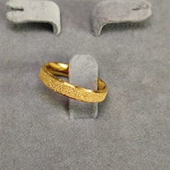 ring cincin lelaki 5G Gold Color Sand Gold Plated 999 Frosted Ring Men Women Couple Ring Wedding Rin