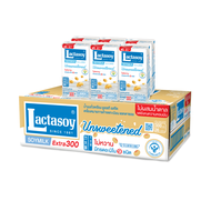 สินค้ามาใหม่! แลคตาซอย นมถั่วเหลือง ยูเอชที รสจืด 300 มล. แพ็ค 36 กล่อง Lactasoy Soy Milk UHT Unsweetened 300 ml x 36 ล็อตใหม่มาล่าสุด สินค้าสด มีเก็บเงินปลายทาง