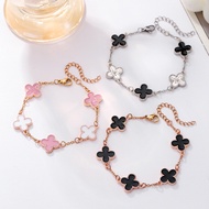 Beautiful, multi-purpose titanium clover necklace bracelet, non-fading, high-end clover leaf bracele