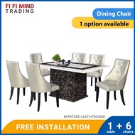 Cerise Marble Dining Set/ Marble Dining Table/ Meja Makan 6 Kerusi/ Meja Makan Marble/ Meja Makan Set