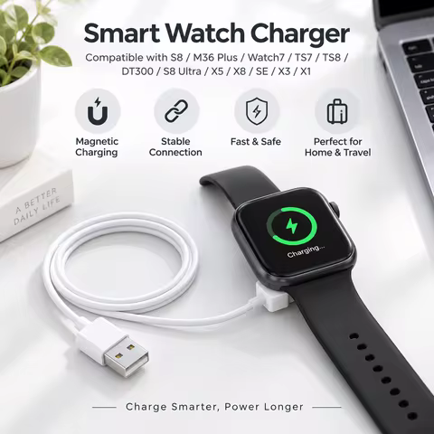 Magnetic Charger for Smart Watch S8 M36 Plus Watch7 TS7 TS8 DT300 S8 Ultra X5 X8 SE X3 X1 Portable W