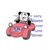 Lorry Speed Limit Sticker  70/80 & 80/90