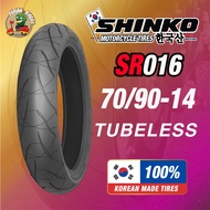 Korea Shinko Tayar Tire Tubeless SR016 70/90-14 70-90-14 70/90x14 70/90 14 Pirelli Corsa Michelin Br