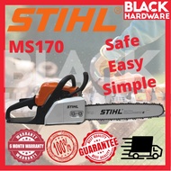 Black hardware STIHL MS170 Chain Saw Heavy Duty Guide Bar Mesin Potong Kayu Pokok Papan Cutting Mach