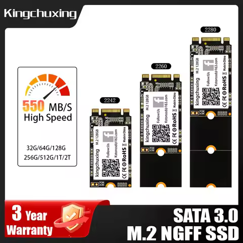 Kingchuxing M2 SSD 128GB M.2 NGFF 2242 256GB 512GB HD SATA3 SSD NGFF 2280 1TB 2TB Internal Solid Sta