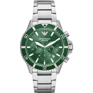 Emporio Armani Green Dial Silver Stainless Steel Strap Men Watch AR11500