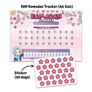 Sticker Ramadan Tracker for kids. puasa/fasting tracker board timetable Tarawih Budak Sekolah