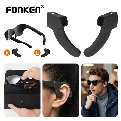 FONKEN Sound Tube for RayNeo Air 3S/3S Pro/4/4 Pro Smart Glasses Soft Silicone Sound Guide Anti-Slip