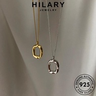 HILARY JEWELRY For Rantai 純銀項鏈 Korean 925 Chain Perak Perempuan Women Pendant Leher Silver Necklace Accessories Original Circle Gold Simple Sterling N638