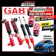 GAB SE Series Pro Adjustable Absorber High Low Soft Hard Perodua Myvi (Servis Serviceable)
