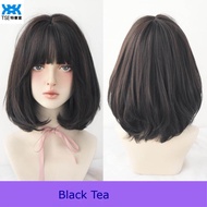 TSE fesyen rambut palsu wanita bahu panjang rambut palsu dengan Bangs 43cm panjang rambut palsu H613