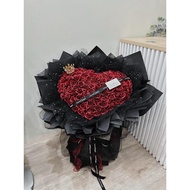 Bouquet of 50-55 red wax roses