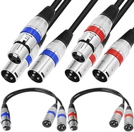 XLR 1 to 2 Splitter Microphone Cable, XLR Female to Dual XLR Male Balanced Patch Y MIC Cord (45cm/1.