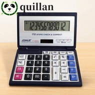 QUILLAN Folding Flip Calculator, Foldable 12 Digits Solar Calculator, Useful Portable Multifunctiona