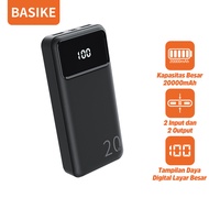 BASIKE PowerBank 20000 mAh 10000 mAh Powerbank Fast Charging Dual USB Output 2 Input LED Display Murah Mini for iphone xiaomi anker samsung