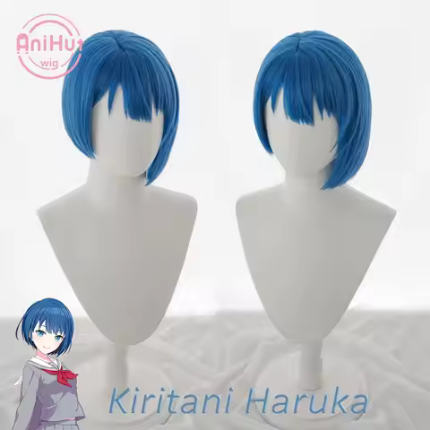 【AniHut】Kiritani Haruka Blue 32cm Cosplay Wig Project SEKAI COLORFUL STAGE! Heat Resistant Synthetic
