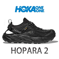 HOKA 0ne 0ne สีดำ Hopara2 รองเท้าแตะกีฬาลำลองกันน้ำและทนต่อการสึกหรอ (สำหรับผู้ชายและผู้หญิง)