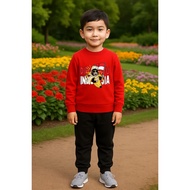MERAH Boys' Suit CHIMPANZINI BANANINI Sweater and Jogger for Indonesian Independence Day 80 Suit 17 