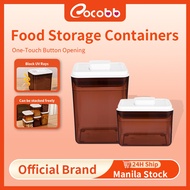 COCOBB Airtight Canister for Food Storage & Milk Powder One Press Lid Stackable Amber Tint BPA Free 
