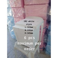 102 white styro (L322mm x W248mm x H345mm O.D.), (white) 1pc min. & 6pcs max. order / check out.