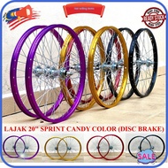 ⭐ ⭐READY STOCK⭐ ⭐ ☆20 RIM Alloy CANDY Color Wheelset (SEPASANG) for DISC BRAKE Rim Basikal Budak BMX LAJAK✫