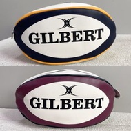 美國 GILBERT RUBGY 橄欖球型皮革 收納袋