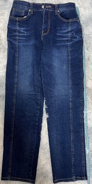 全新韓國雙車骨boyfriend 內橡筋腰牛仔褲 M腰27-32hip 38-44長35.5Korean double-bone boyfriend jeans with inner elastic 