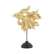 INDEX LIVING MALL รูปปั้นปลากัด รุ่นแอนเดรีย ขนาด 14 นิ้ว - สีทอง/ดำ