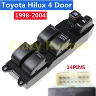 14pin สวิทช์กระจกไฟฟ้า สวิทช์กระจกประตู สวิทซ์ยกกระจก ด้านหน้าขวา Toyota Hilux ไฮลักซ์4ประตู1998-200