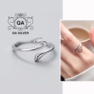 Nhẫn bạc 925 hình rắn nhẫn nữ trơn hở tối giản S925 SNAKE QA SILVER Ring RI200406