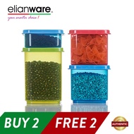 Elianware BPA Free 4 Quality Guaranteed Semi-Transparent Stackable Plastic Food Containers Family Se