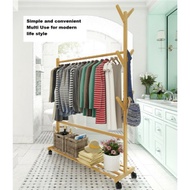 HOTEL STYLE DENGAN RODA Modern Hanger Coat Clothes Hanger Baju Rak Gantung Baju Rak Baju Beroda Rak Kasut Rak Topi