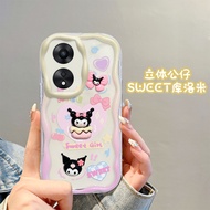 Cho Oppo A58 5G A58X A93 A93S A95 A96 Đáng Yêu Kem vỏ điện thoại Ba Chiều búp bê hoạt hình Bìa Vòng