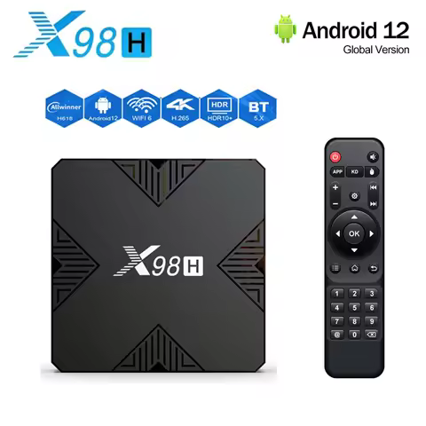 X98H TV Box Android 12.0 Allwinner H618 Quad core 4k 6K 2.4G/5G Wifi6 HDR Google Voice Media Player 